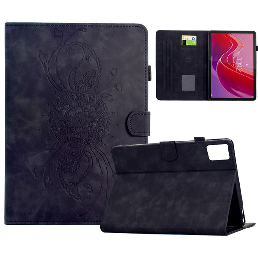 For Lenovo Tab M11 / Xiaoxin Pad 11 2024 Case Mandala Imprinted Leather Tablet Cover with Card Slots - Black