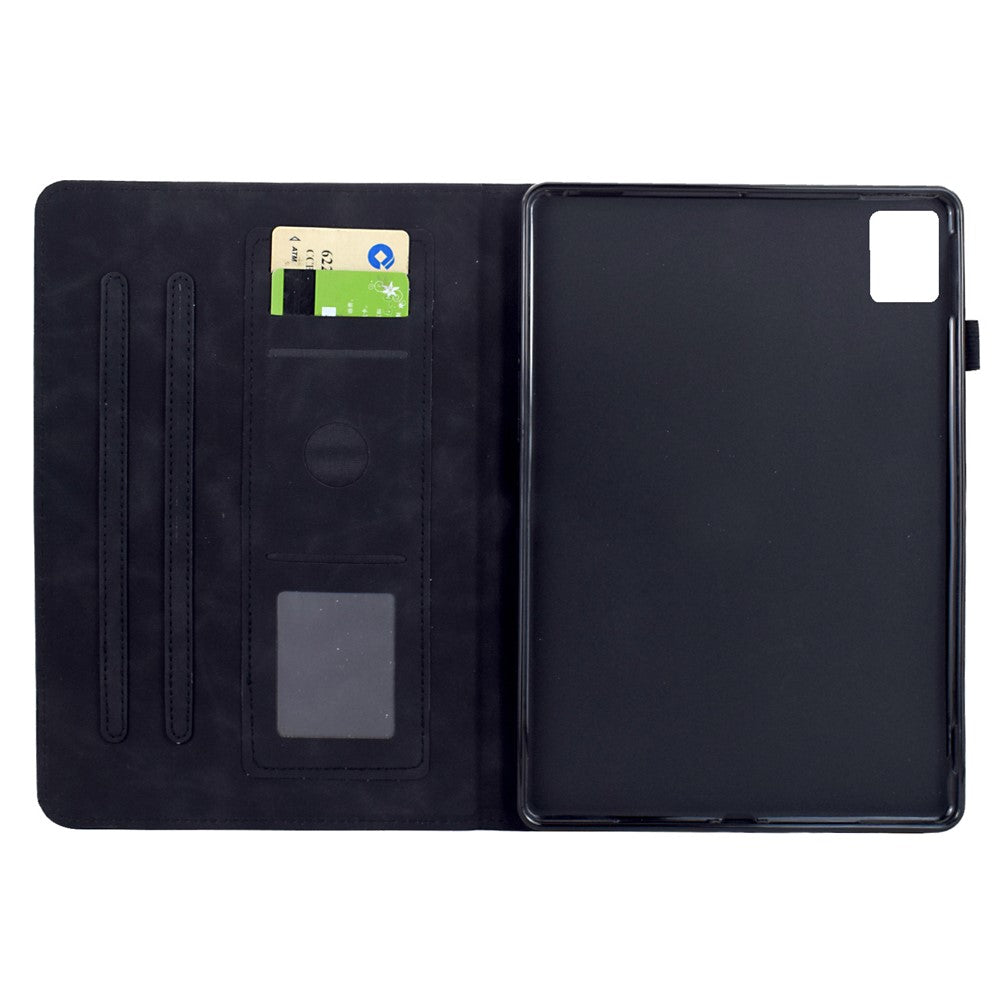 For Lenovo Tab M11 / Xiaoxin Pad 11 2024 Case Mandala Imprinted Leather Tablet Cover with Card Slots - Black