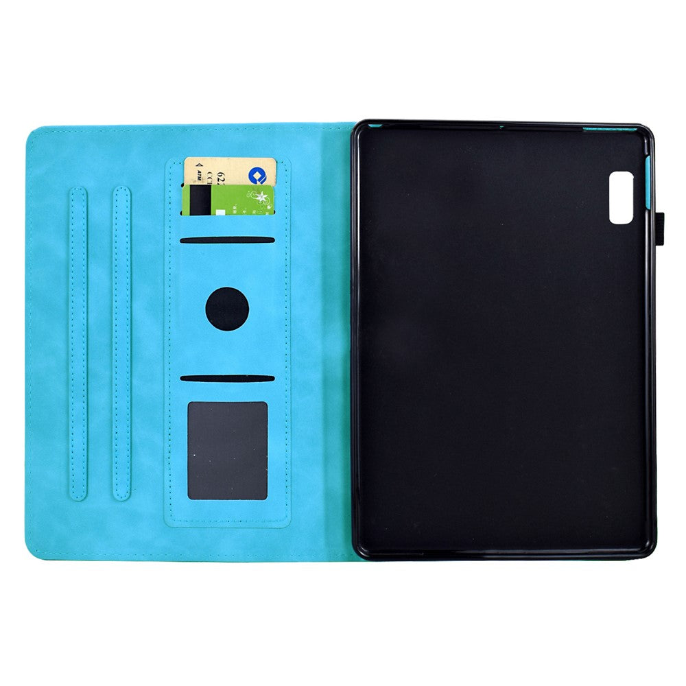 For Lenovo Tab M9 TB-310FU Case Mandala Imprinted Leather Tablet Cover with Card Slots - Sky Blue