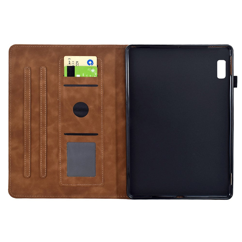 For Lenovo Tab M9 TB-310FU Case Mandala Imprinted Leather Tablet Cover with Card Slots - Brown
