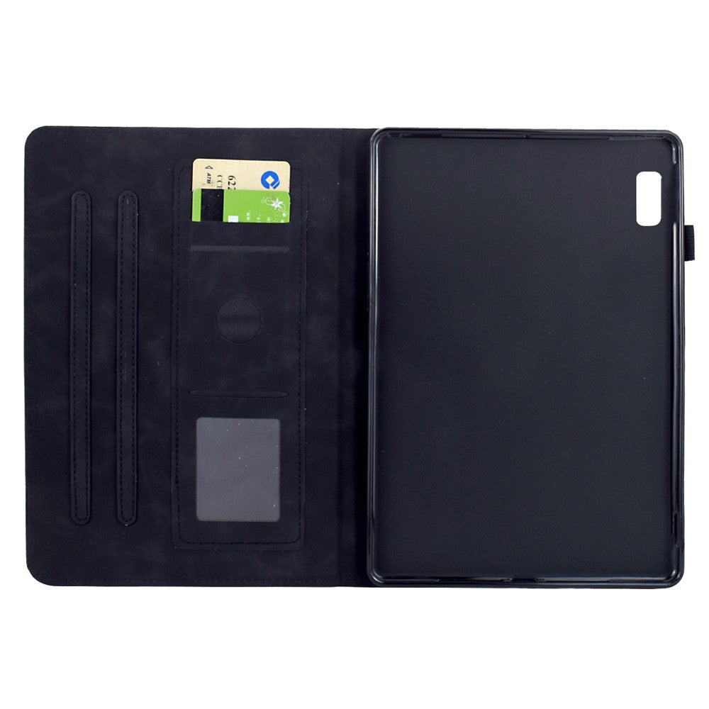 For Lenovo Tab M9 TB-310FU Case Mandala Imprinted Leather Tablet Cover with Card Slots - Black