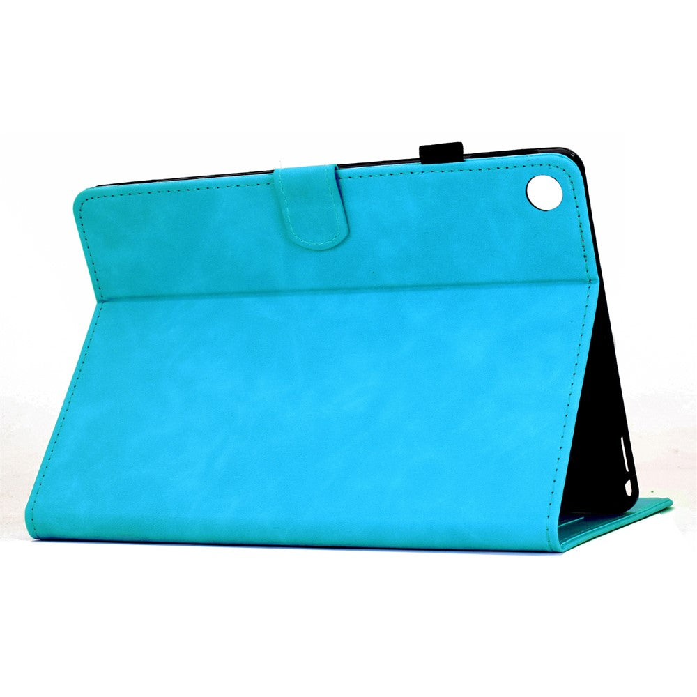 For Lenovo Tab M10 Plus (3rd Gen) Case Mandala Imprinted Leather Tablet Cover with Card Slots - Sky Blue