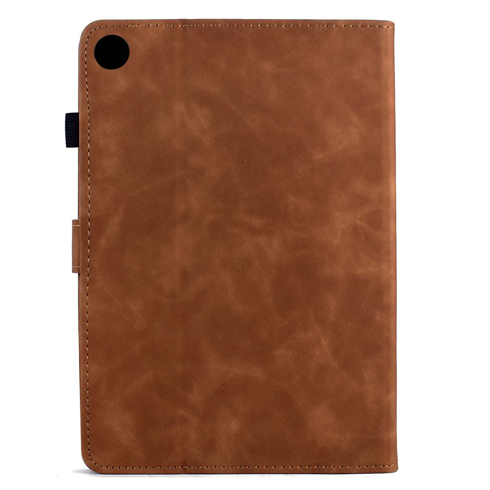 For Lenovo Tab M10 Plus (3rd Gen) Case Mandala Imprinted Leather Tablet Cover with Card Slots - Brown