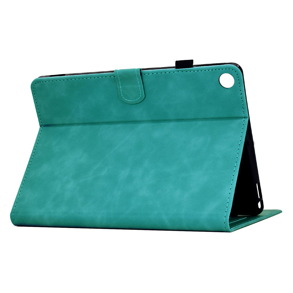 For Lenovo Tab M10 Plus (3rd Gen) Case Mandala Imprinted Leather Tablet Cover with Card Slots - Baby Blue