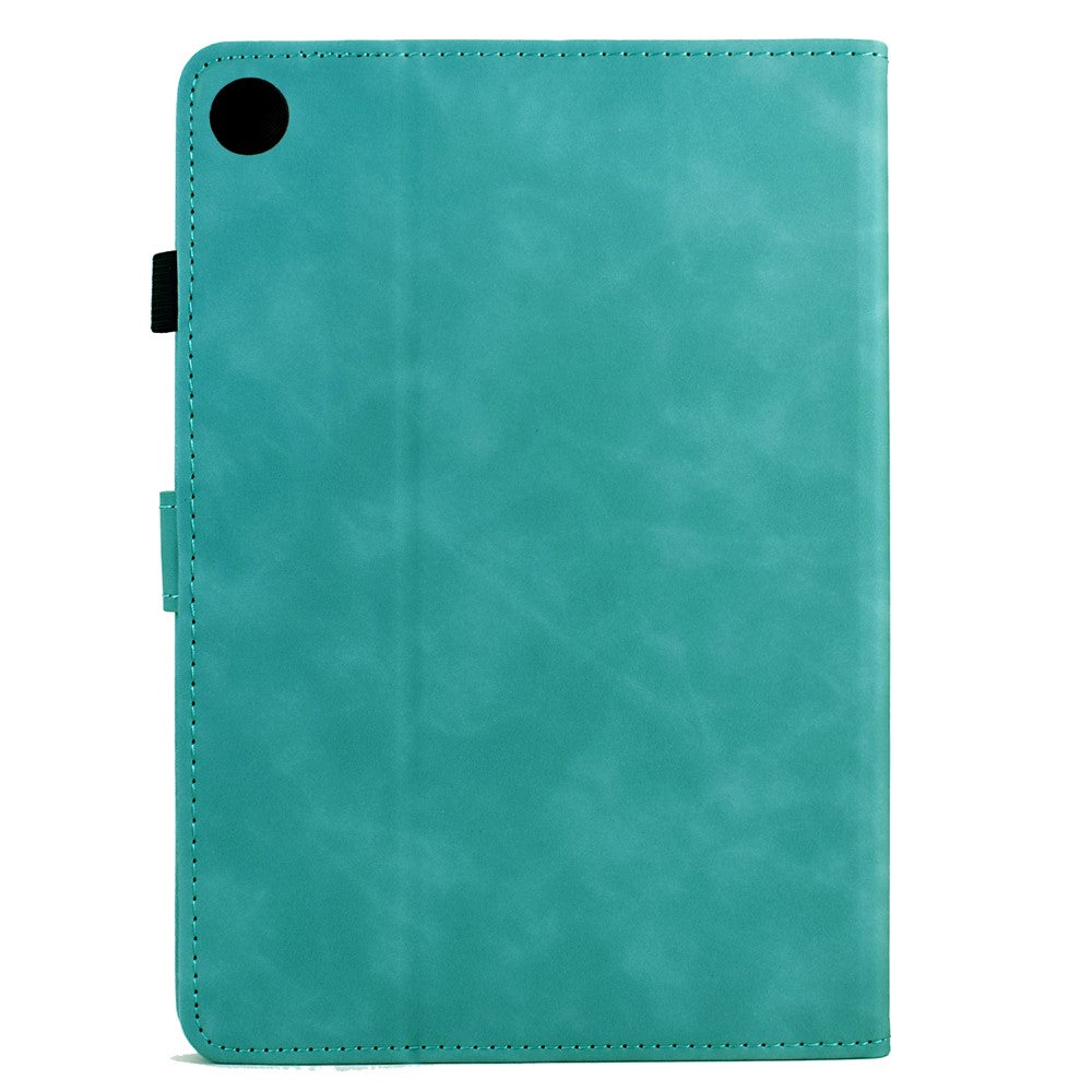 For Lenovo Tab M10 Plus (3rd Gen) Case Mandala Imprinted Leather Tablet Cover with Card Slots - Baby Blue