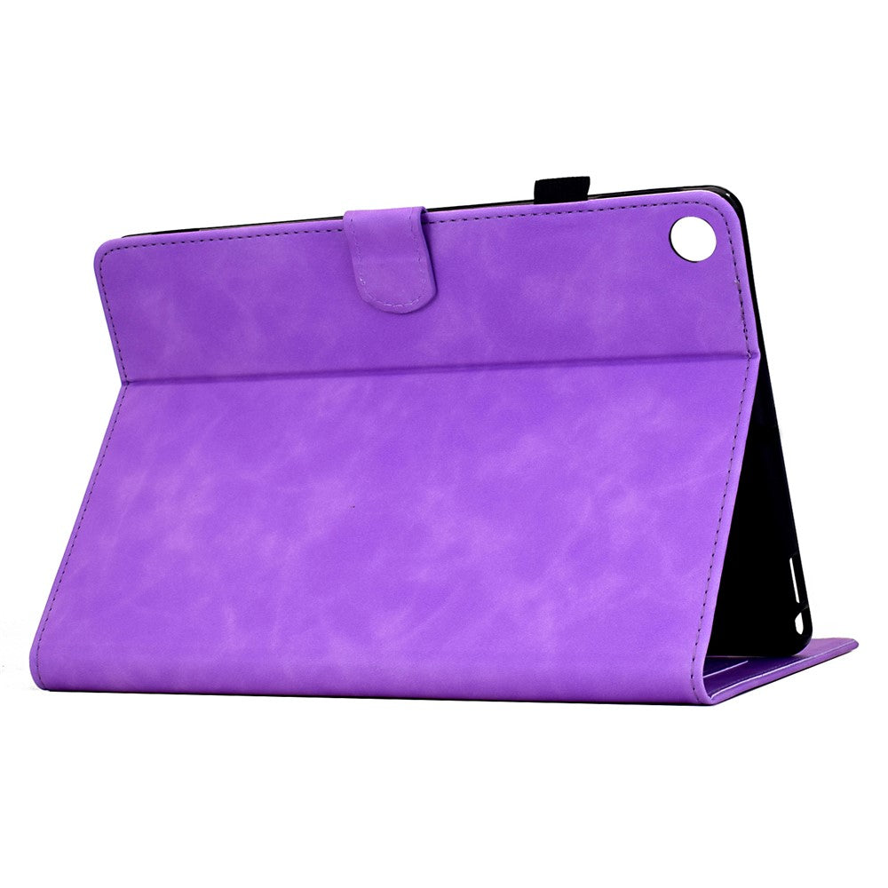 For Lenovo Tab M10 Plus (3rd Gen) Case Mandala Imprinted Leather Tablet Cover with Card Slots - Light Purple