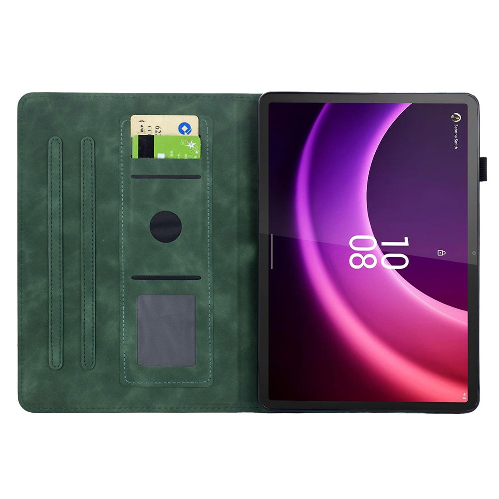 For Lenovo Tab P11 Gen 2 / Xiaoxin Pad Plus (2023) Case Mandala Imprinted Leather Tablet Cover with Card Slots - Green