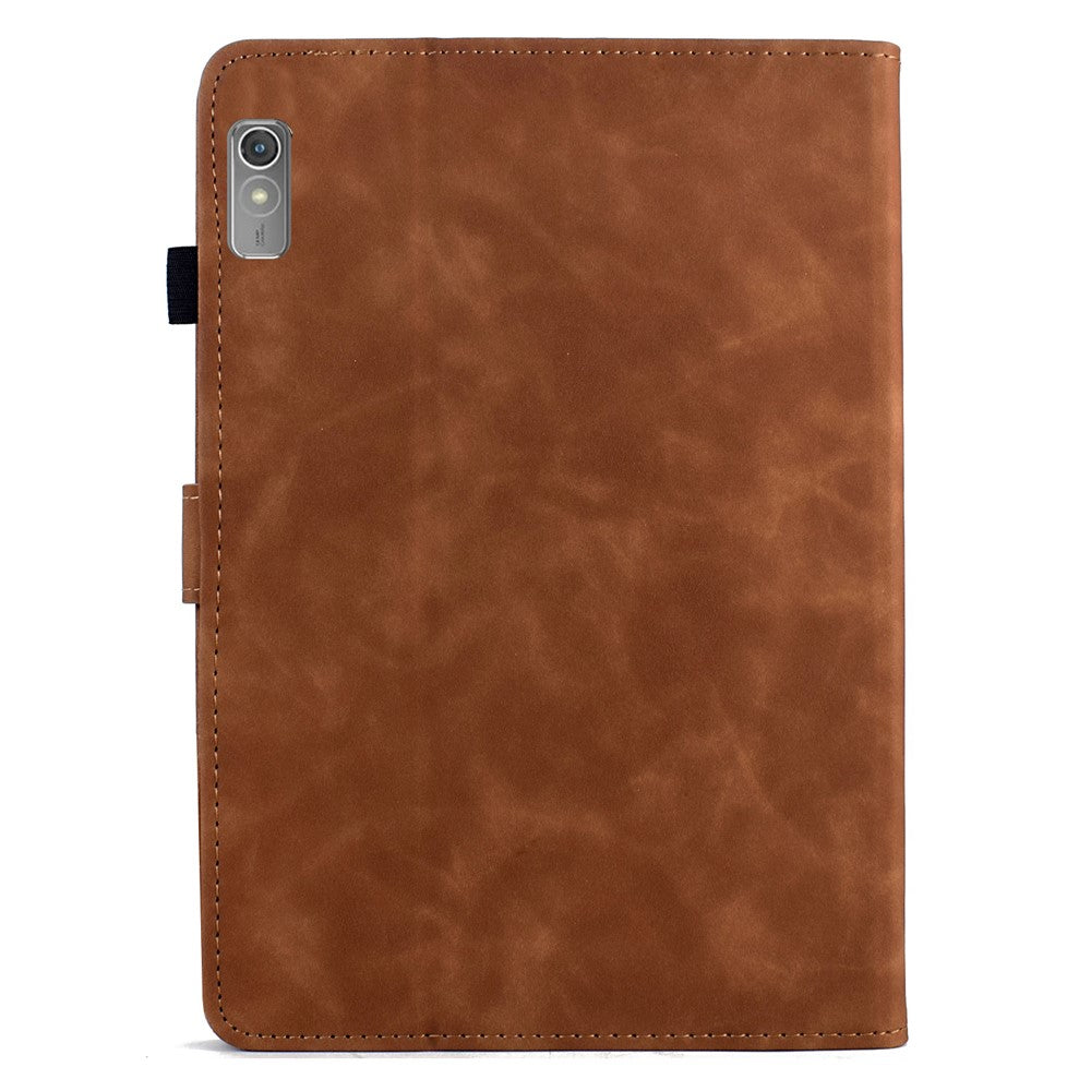 For Lenovo Tab P11 Gen 2 / Xiaoxin Pad Plus (2023) Case Mandala Imprinted Leather Tablet Cover with Card Slots - Brown