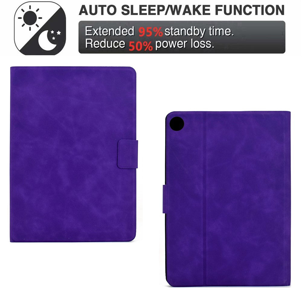 For Lenovo Tab M10 Plus (3rd Gen) Case PU Leather Tablet Cover with Card Slots - Purple