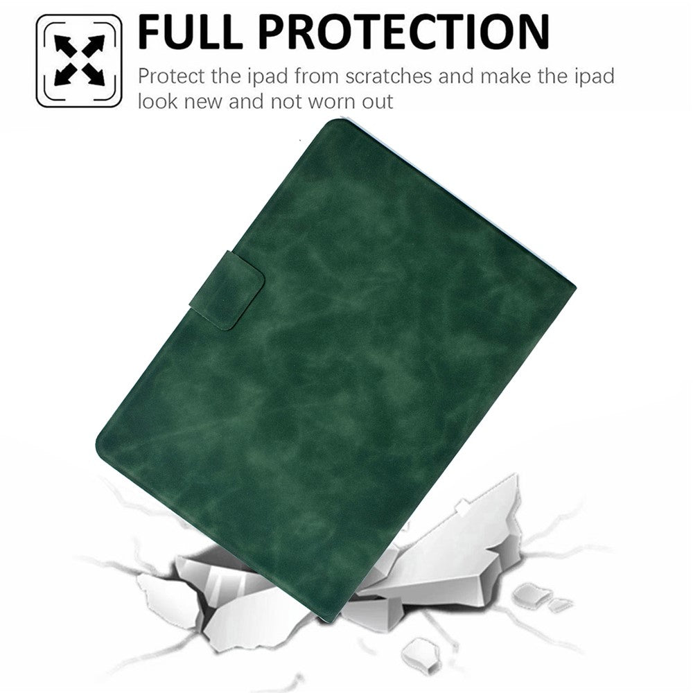 For Lenovo Tab M10 Plus (3rd Gen) Case PU Leather Tablet Cover with Card Slots - Green