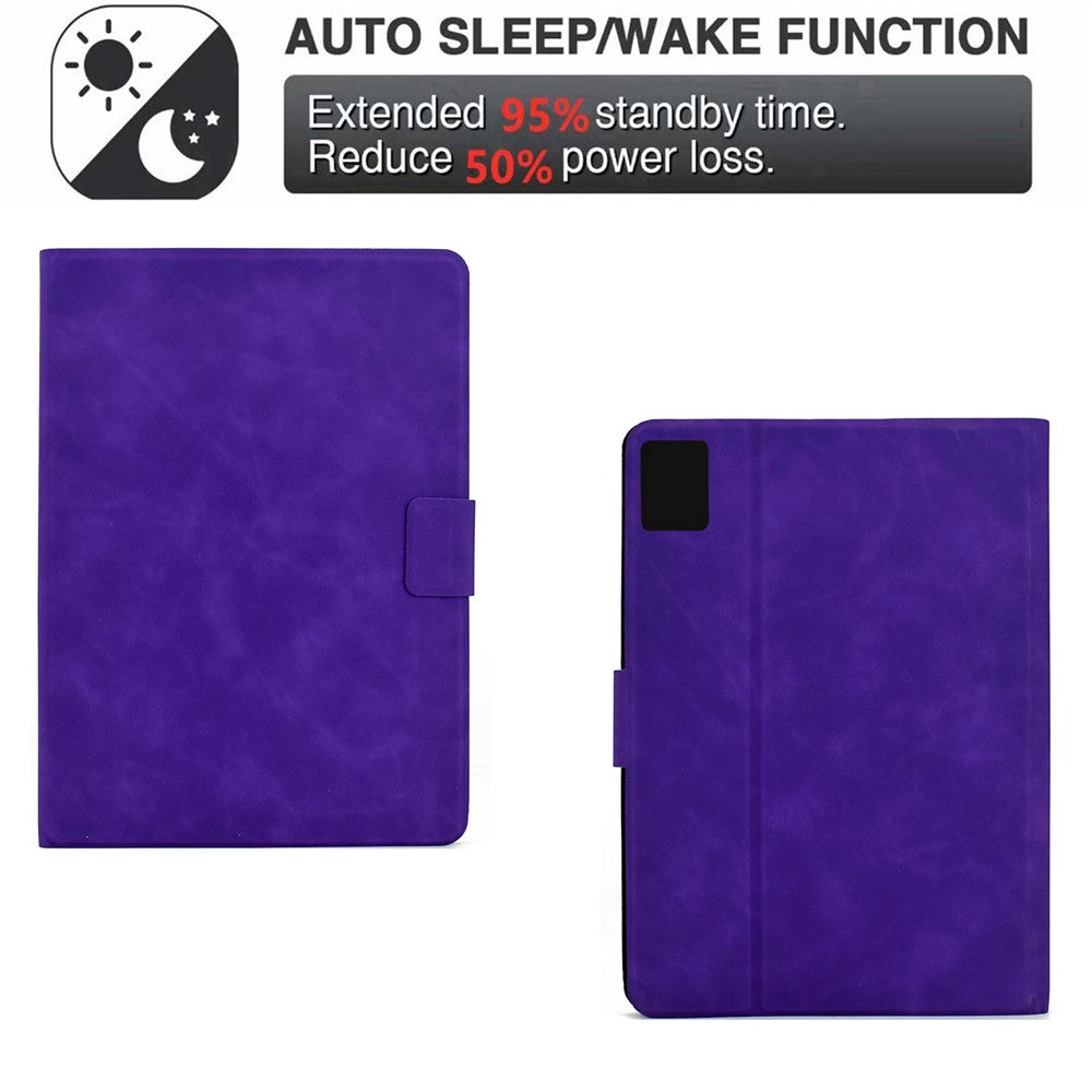 For Lenovo Tab M11 / Xiaoxin Pad 11 2024 Case PU Leather Tablet Cover with Card Slots - Purple