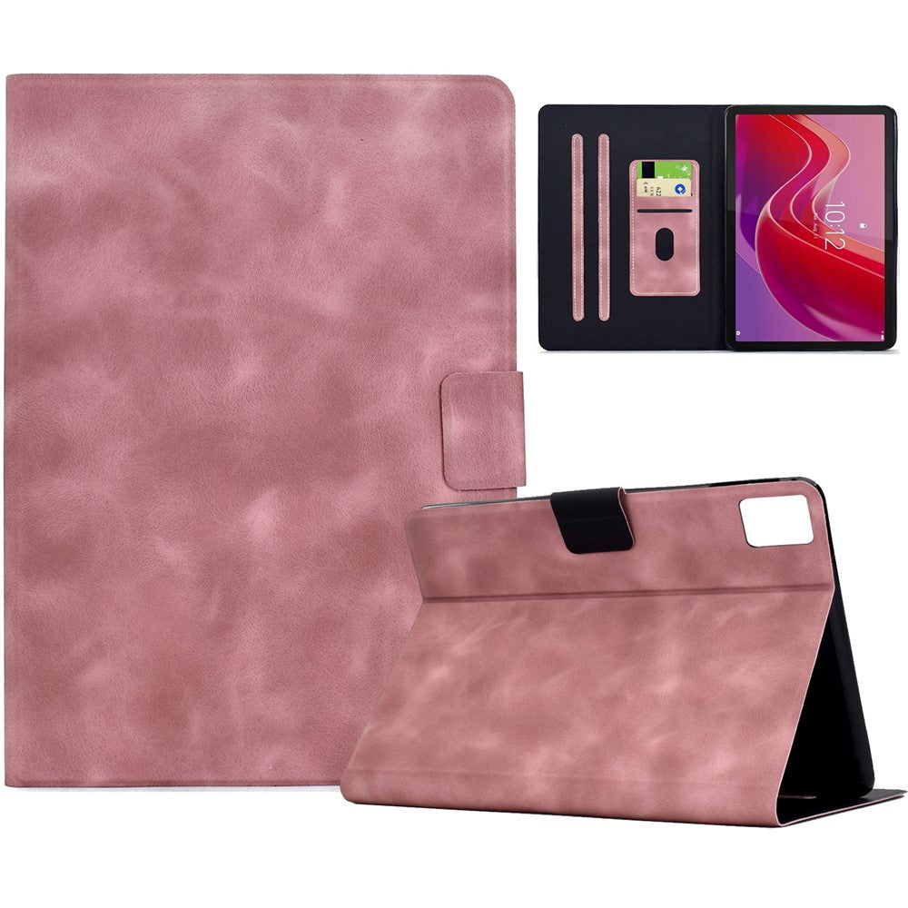 For Lenovo Tab M11 / Xiaoxin Pad 11 2024 Case PU Leather Tablet Cover with Card Slots - Pink