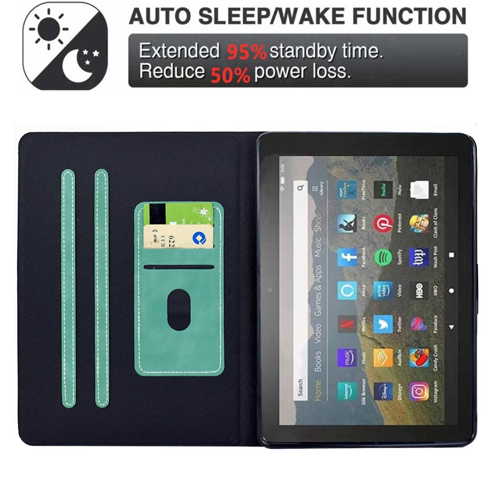 For Lenovo Tab M9 TB-310FU Case PU Leather Tablet Cover with Card Slots - Baby Blue