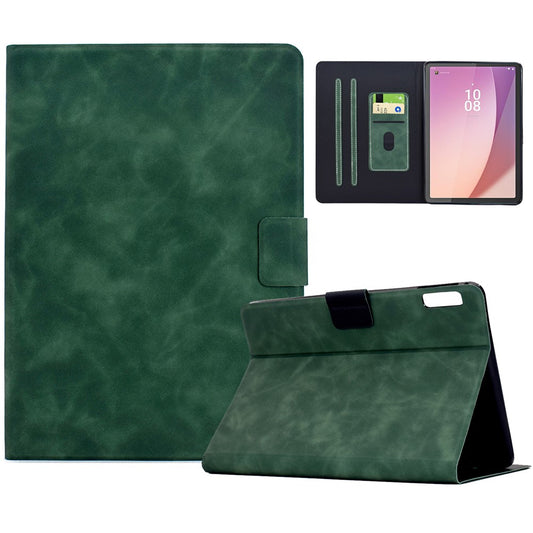 For Lenovo Tab M9 TB-310FU Case PU Leather Tablet Cover with Card Slots - Green