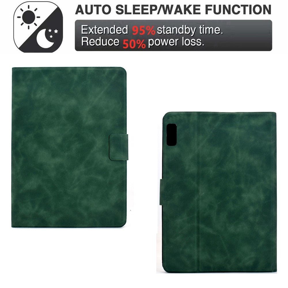 For Lenovo Tab M9 TB-310FU Case PU Leather Tablet Cover with Card Slots - Green