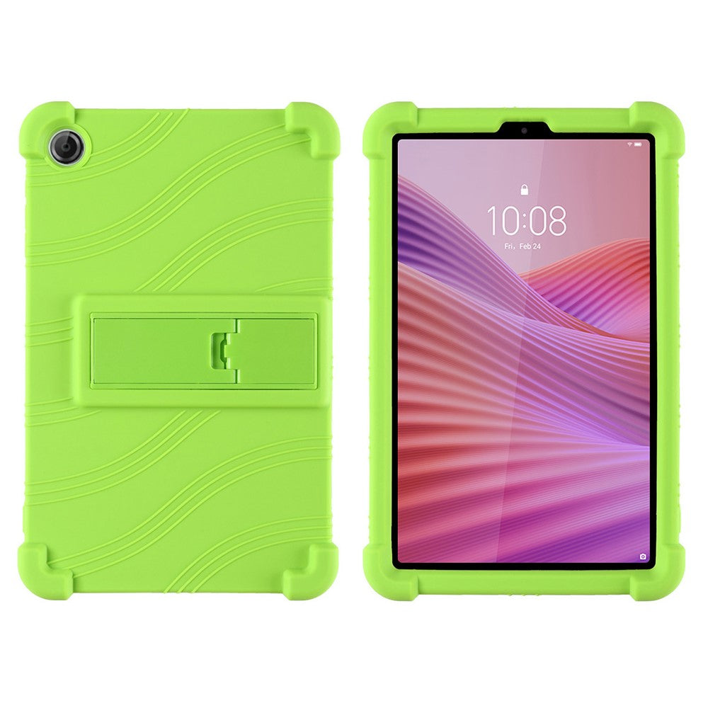 For Lenovo Tab K9 / Tab One Silicone Case with Kickstand Rugged Protective Cover - Green