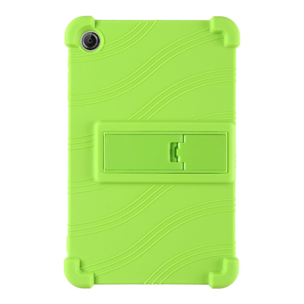 For Lenovo Tab K9 / Tab One Silicone Case with Kickstand Rugged Protective Cover - Green