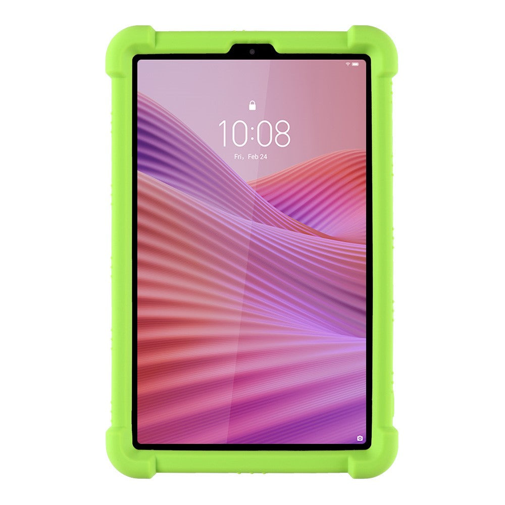 For Lenovo Tab K9 / Tab One Silicone Case with Kickstand Rugged Protective Cover - Green