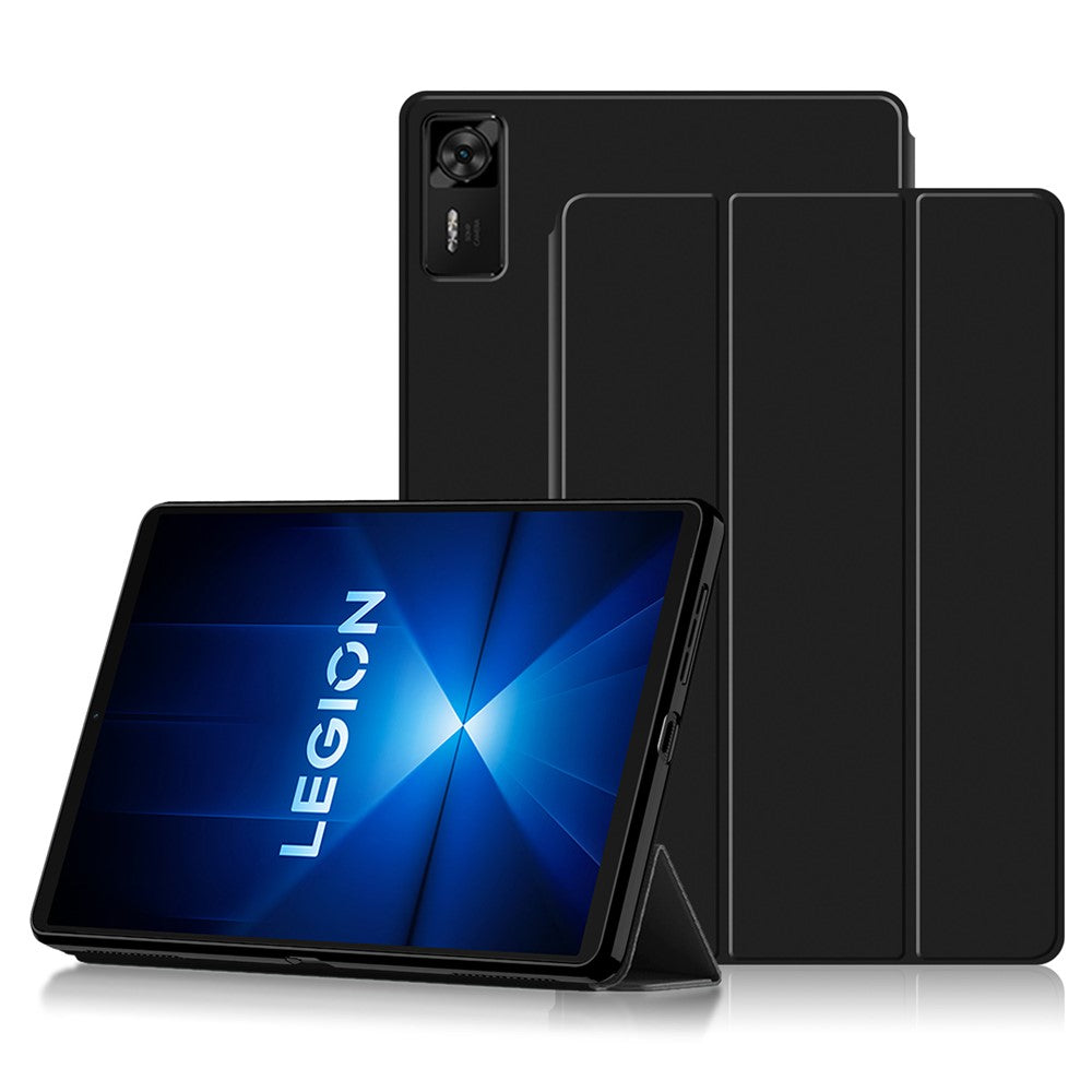 For Lenovo Legion Y700 (2025) Case PU Leather TPU Back Trifold Stand Tablet Cover - Black