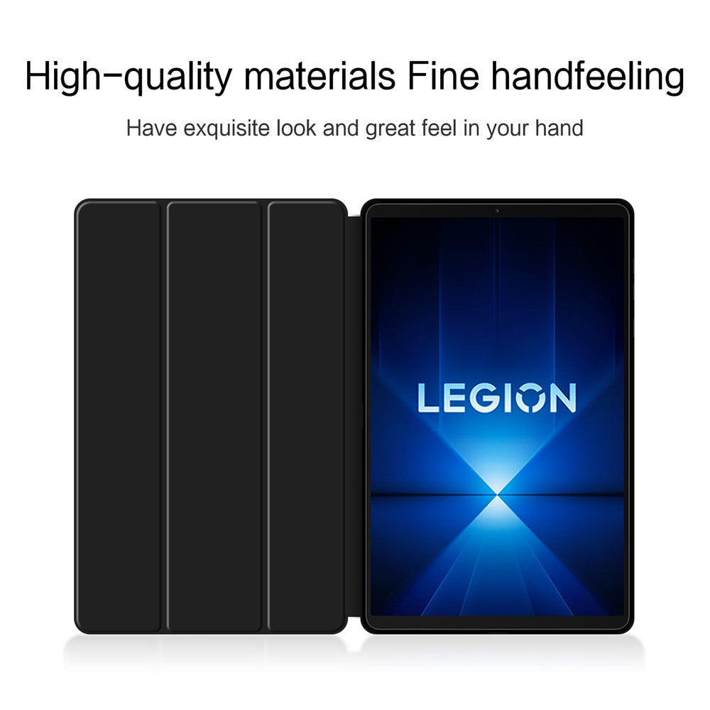For Lenovo Legion Y700 (2025) Case PU Leather TPU Back Trifold Stand Tablet Cover - Black