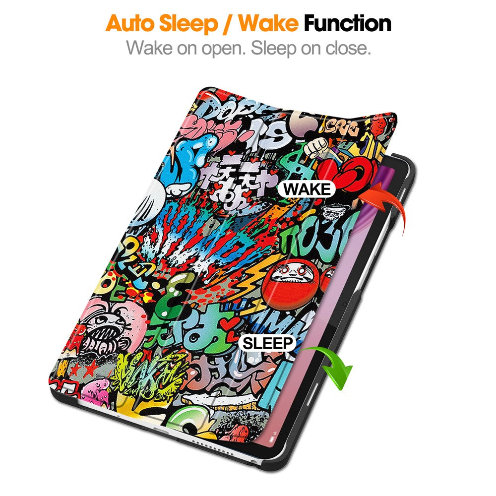 For Lenovo Tab K9  /  Tab One Case Pattern Print Leather Stand Tablet Cover - Graffiti