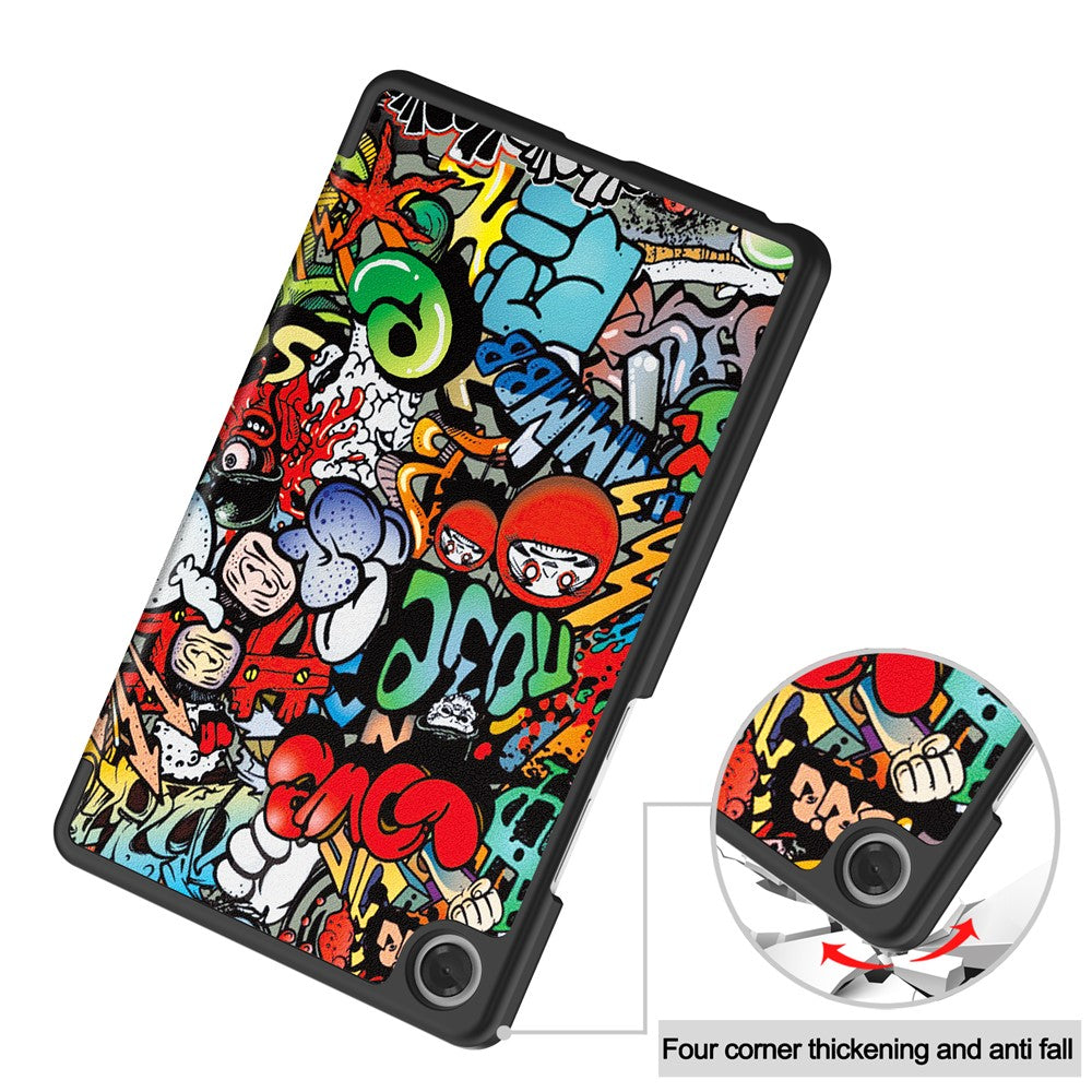 For Lenovo Tab K9  /  Tab One Case Pattern Print Leather Stand Tablet Cover - Graffiti