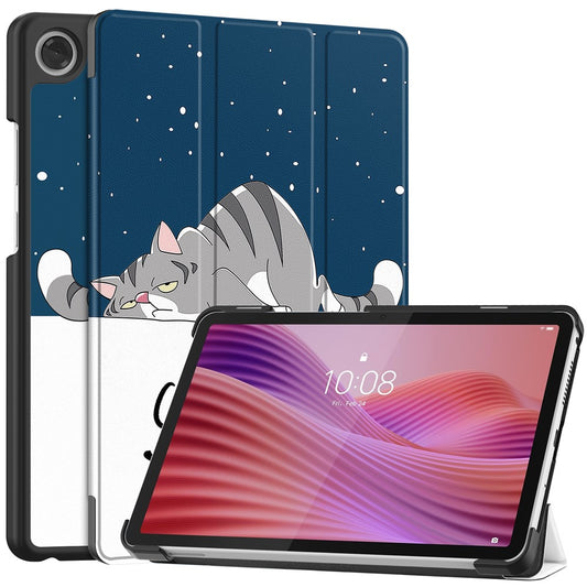 For Lenovo Tab K9  /  Tab One Case Pattern Print Leather Stand Tablet Cover - Cat