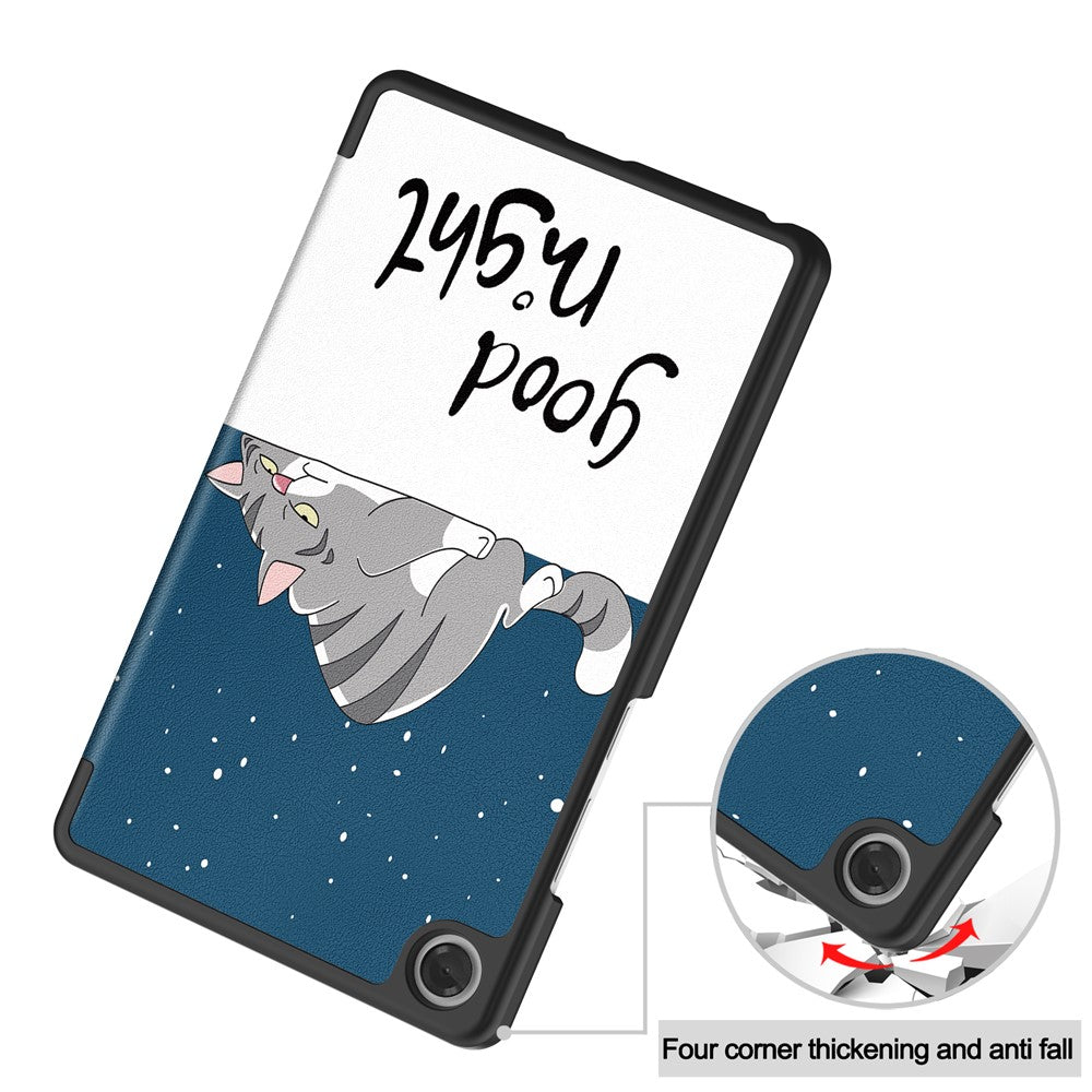 For Lenovo Tab K9  /  Tab One Case Pattern Print Leather Stand Tablet Cover - Cat