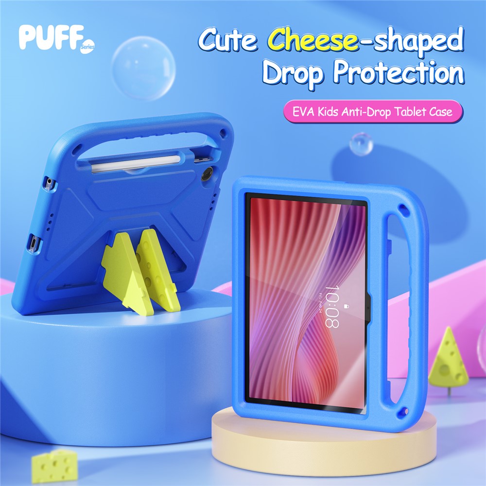 For Lenovo Tab 10.1 (2025) / Lenovo Tab K10 (2nd Gen) Tablet Case with Kickstand DUX DUCIS Puff Series EVA Kids Shockproof Cover - Blue