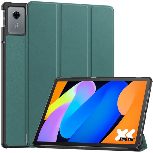 For Lenovo Idea Tab (TB336ZU  /  TB336FU)  /  Xiaoxin Pad 11 2025 Case Anti-Drop Leather Stand Tablet Cover - Blackish Green