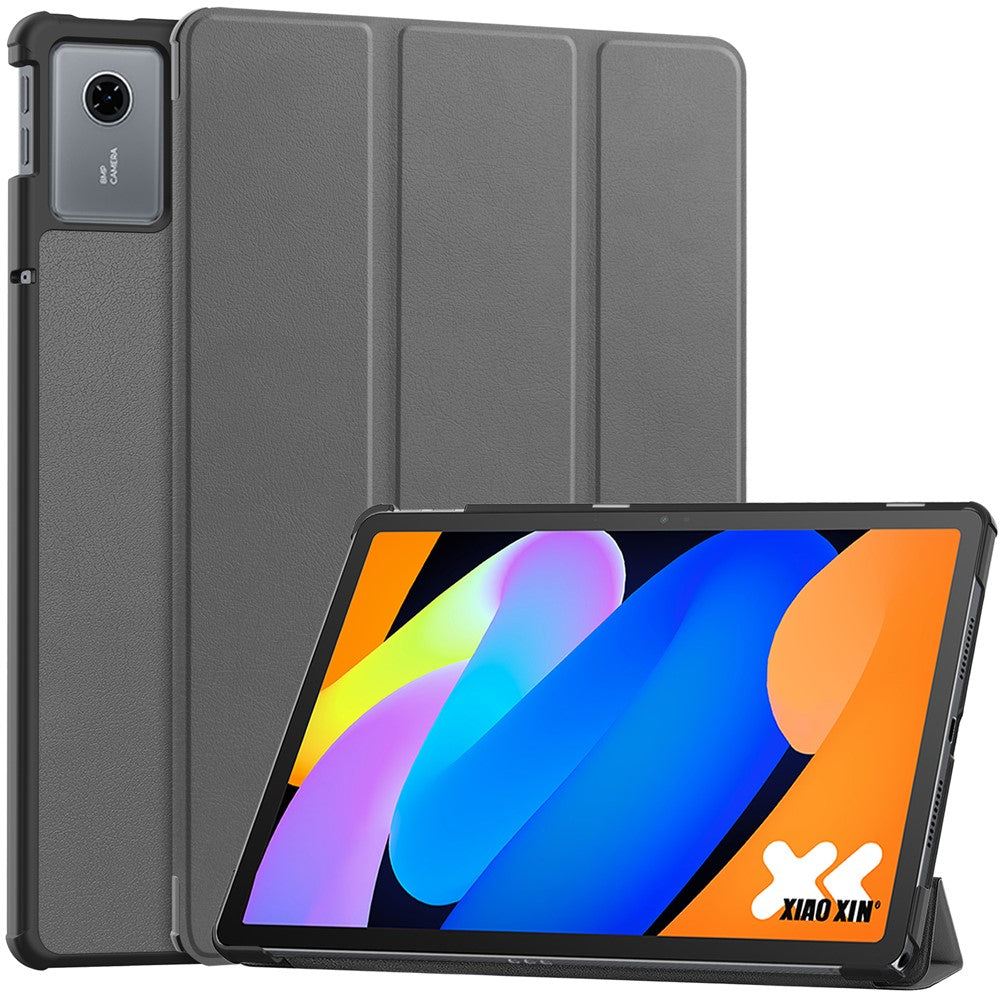 For Lenovo Idea Tab (TB336ZU  /  TB336FU)  /  Xiaoxin Pad 11 2025 Case Anti-Drop Leather Stand Tablet Cover - Grey