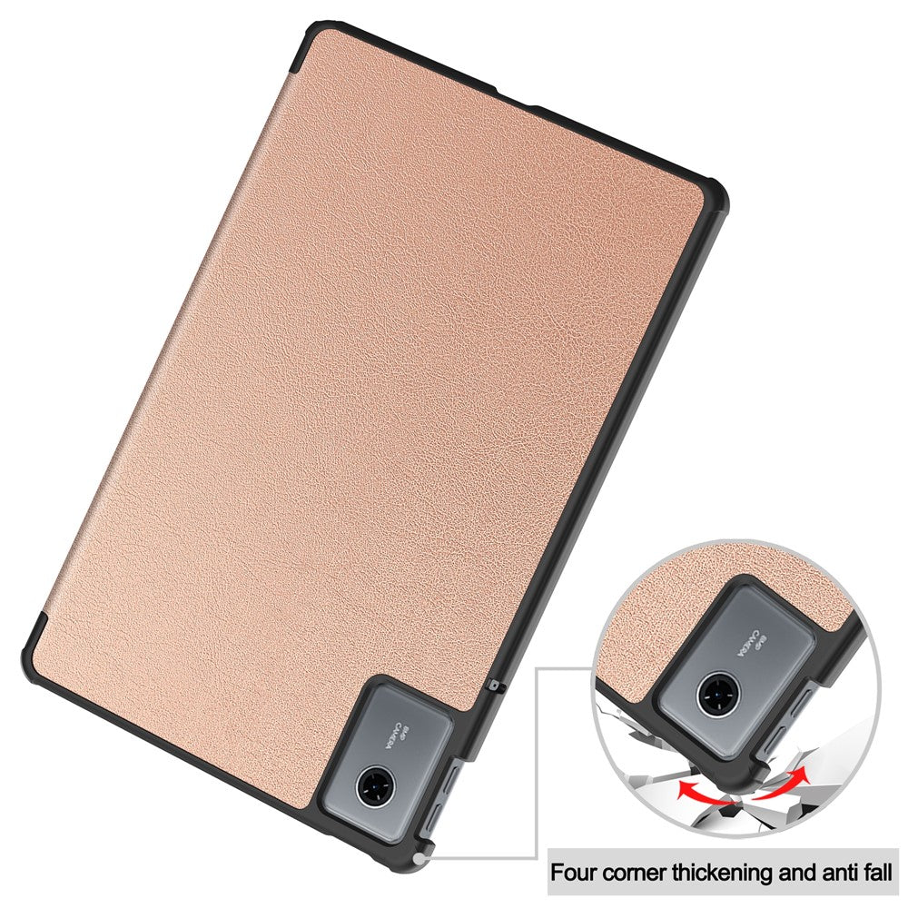 For Lenovo Idea Tab (TB336ZU  /  TB336FU)  /  Xiaoxin Pad 11 2025 Case Anti-Drop Leather Stand Tablet Cover - Rose Gold