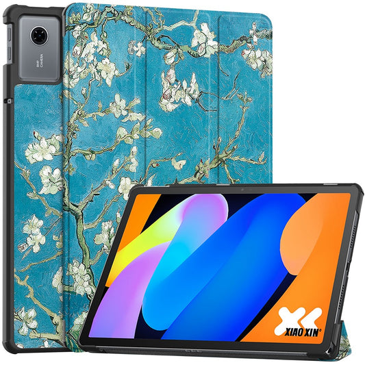 For Lenovo Idea Tab  /  Xiaoxin Pad 11 2025 Case Pattern Print Leather Stand Tablet Cover - Apricot