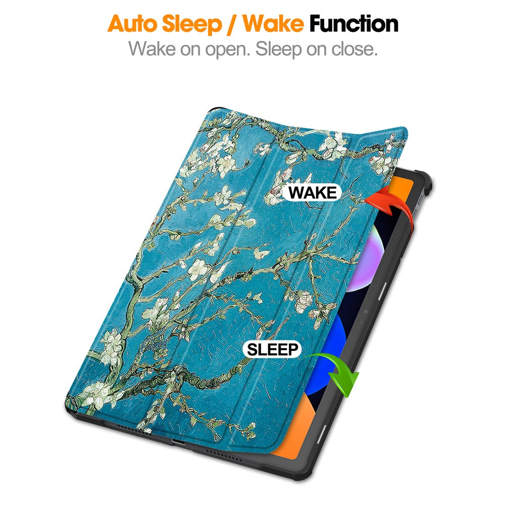 For Lenovo Idea Tab  /  Xiaoxin Pad 11 2025 Case Pattern Print Leather Stand Tablet Cover - Apricot