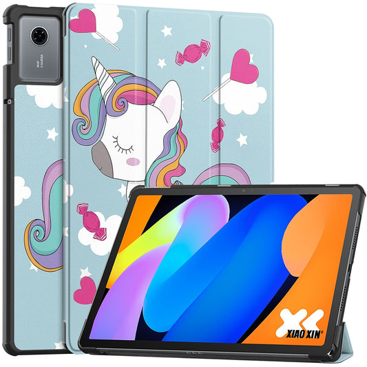 For Lenovo Idea Tab  /  Xiaoxin Pad 11 2025 Case Pattern Print Leather Stand Tablet Cover - Horse