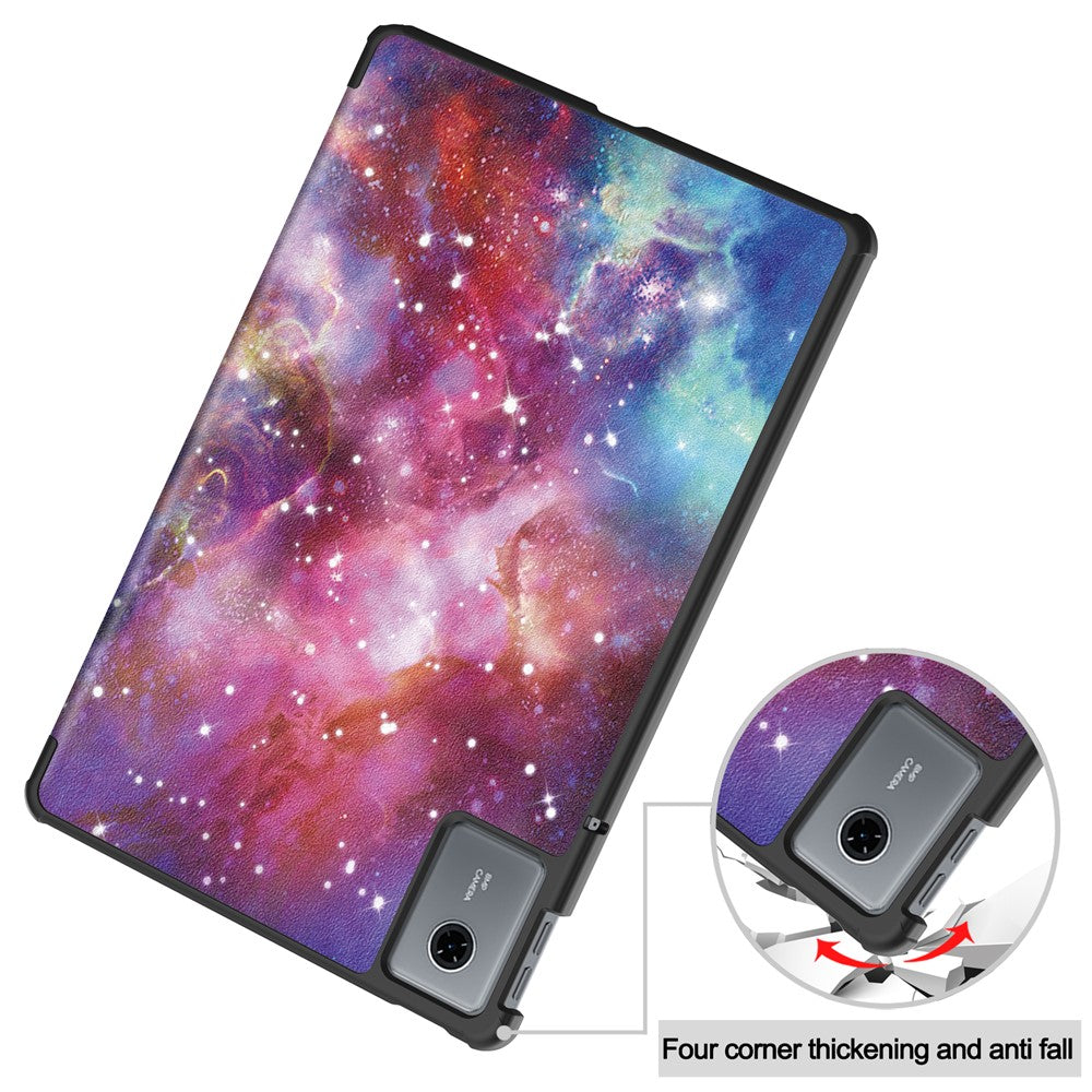 For Lenovo Idea Tab  /  Xiaoxin Pad 11 2025 Case Pattern Print Leather Stand Tablet Cover - Galaxy