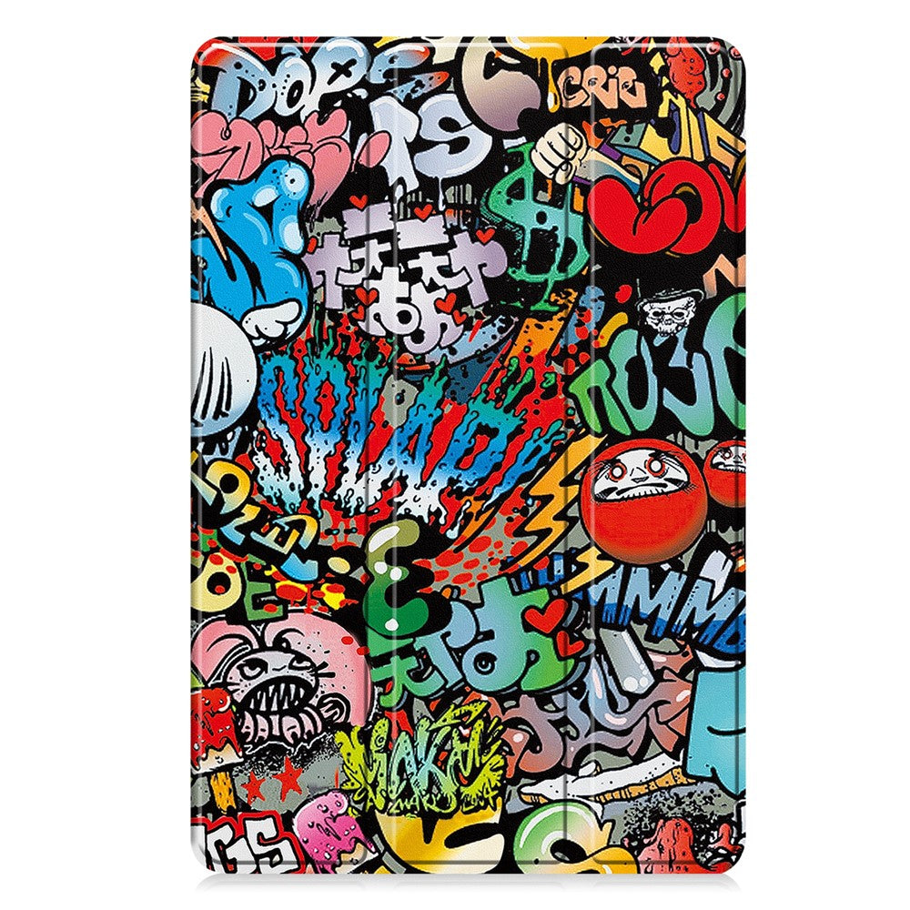 For Lenovo Idea Tab  /  Xiaoxin Pad 11 2025 Case Pattern Print Leather Stand Tablet Cover - Graffiti