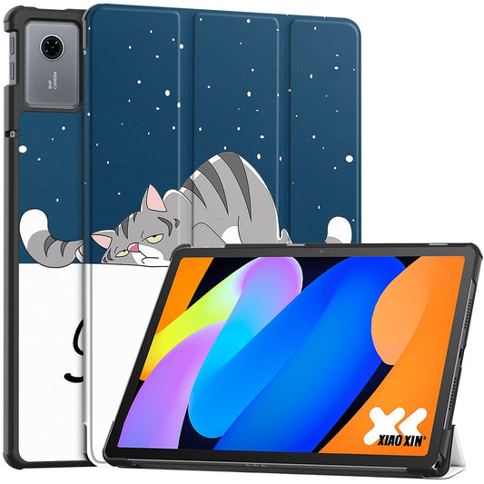 For Lenovo Idea Tab  /  Xiaoxin Pad 11 2025 Case Pattern Print Leather Stand Tablet Cover - Cat