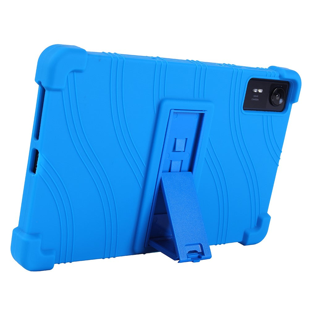 For Lenovo Legion Y700 (2025) Silicone Case with Kickstand Rugged Protective Cover - Dark Blue