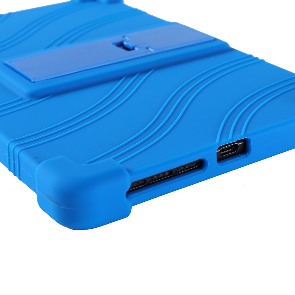 For Lenovo Legion Y700 (2025) Silicone Case with Kickstand Rugged Protective Cover - Dark Blue