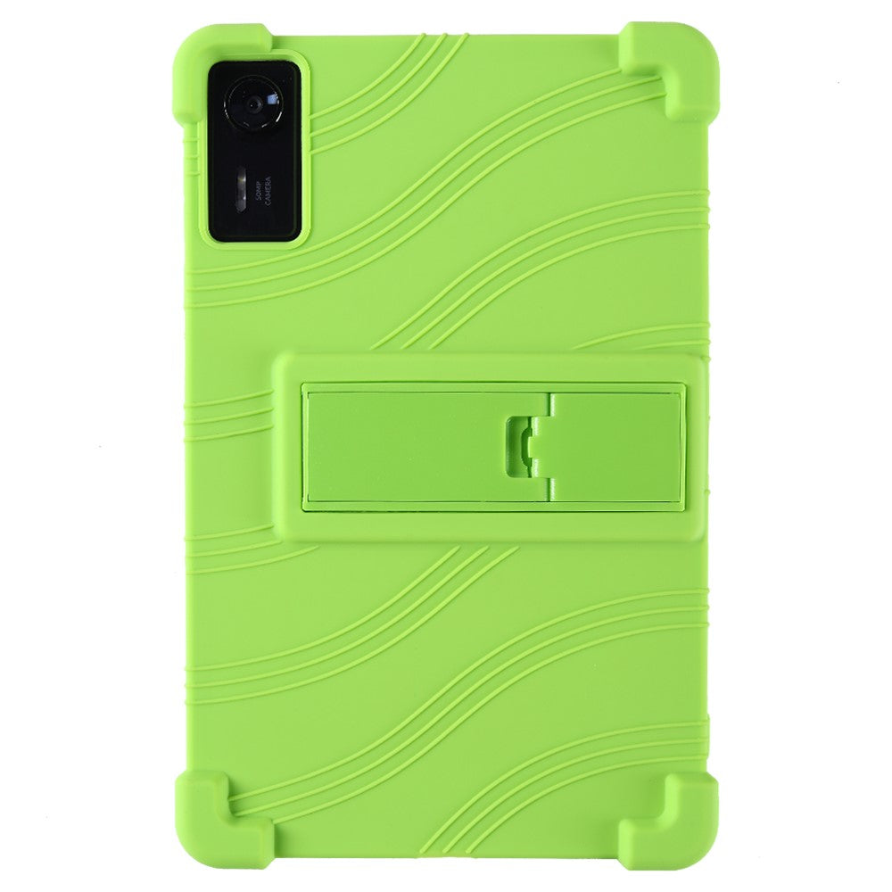 For Lenovo Legion Y700 (2025) Silicone Case with Kickstand Rugged Protective Cover - Green