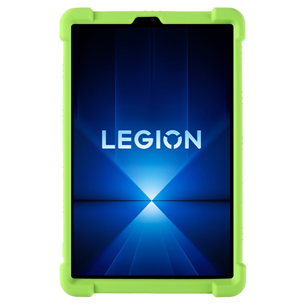 For Lenovo Legion Y700 (2025) Silicone Case with Kickstand Rugged Protective Cover - Green