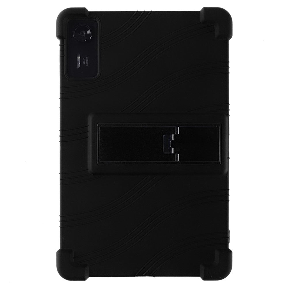 For Lenovo Legion Y700 (2025) Silicone Case with Kickstand Rugged Protective Cover - Black