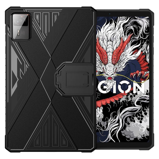 For Lenovo Legion Y700 Gen 4 Case PC Kickstand TPU Anti-Drop Tablet Cover - Black