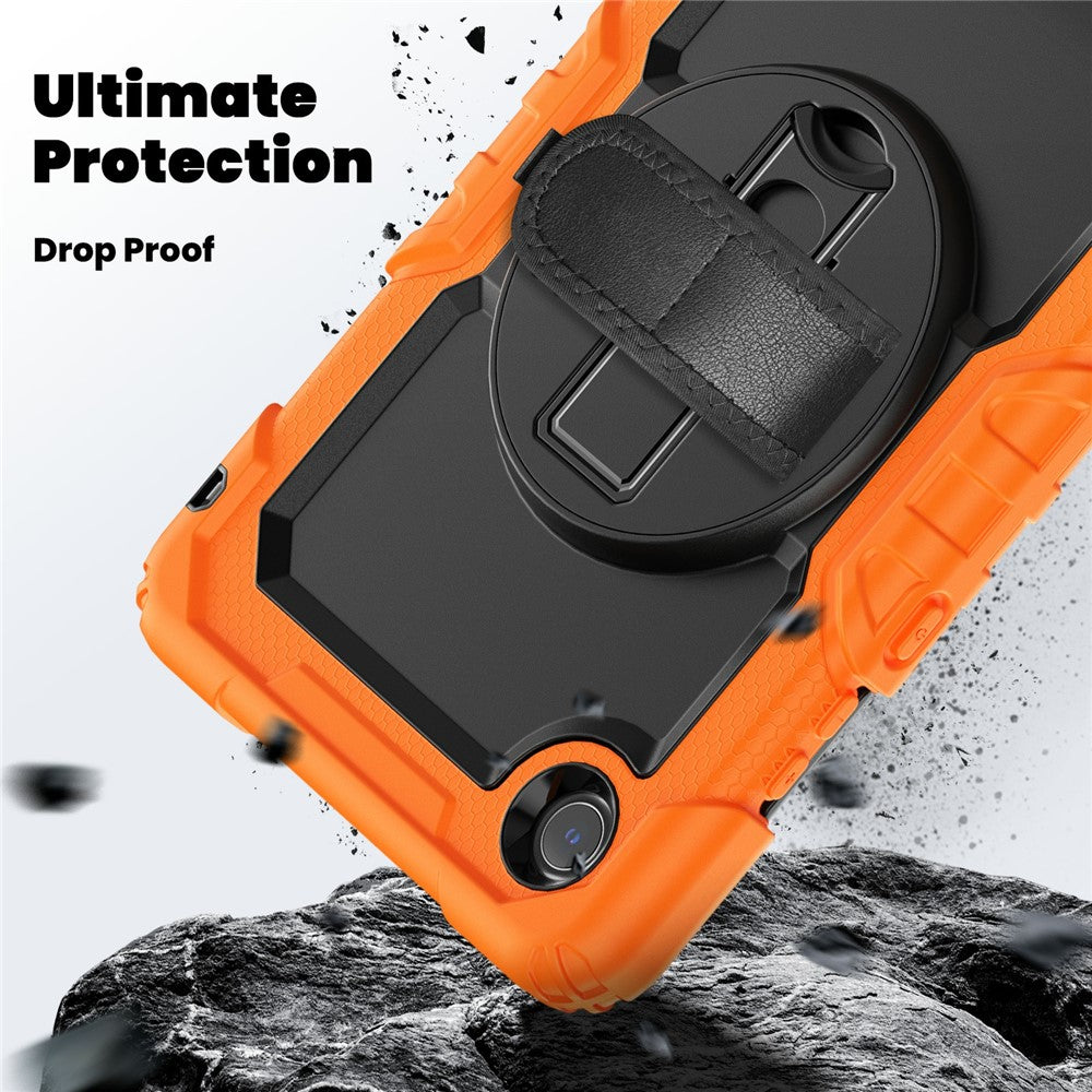 For Lenovo Tab K9 TB305FU Case PC + Silicone Tablet Cover with PET Film and Shoulder Strap - Orange
