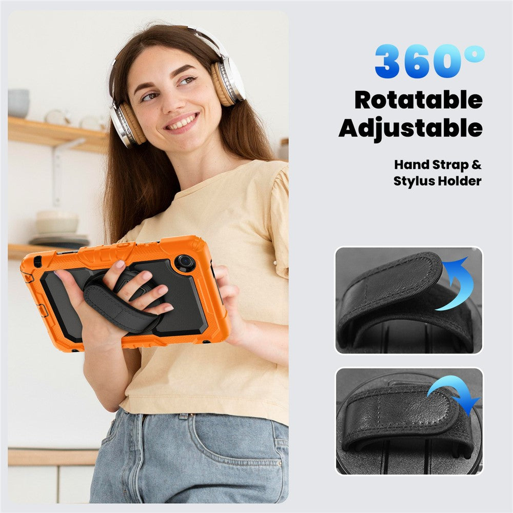 For Lenovo Tab K9 TB305FU Case PC + Silicone Tablet Cover with PET Film and Shoulder Strap - Orange