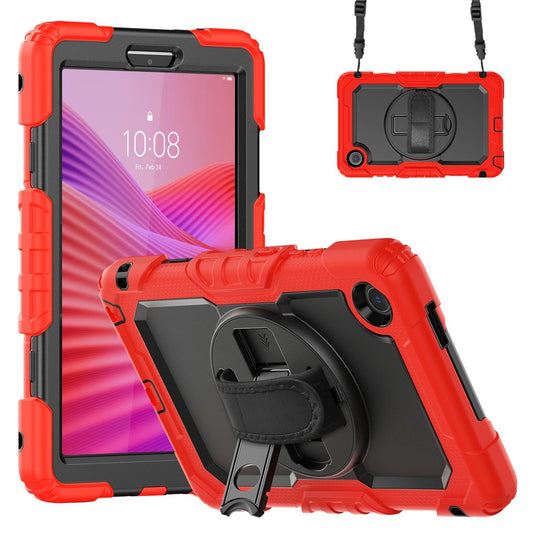 For Lenovo Tab K9 TB305FU Case PC + Silicone Tablet Cover with PET Film and Shoulder Strap - Red
