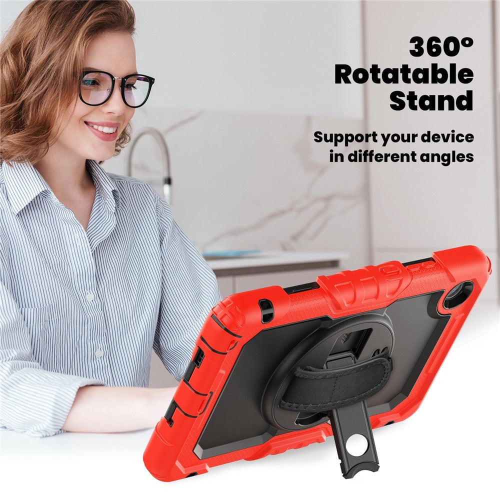 For Lenovo Tab K9 TB305FU Case PC + Silicone Tablet Cover with PET Film and Shoulder Strap - Red