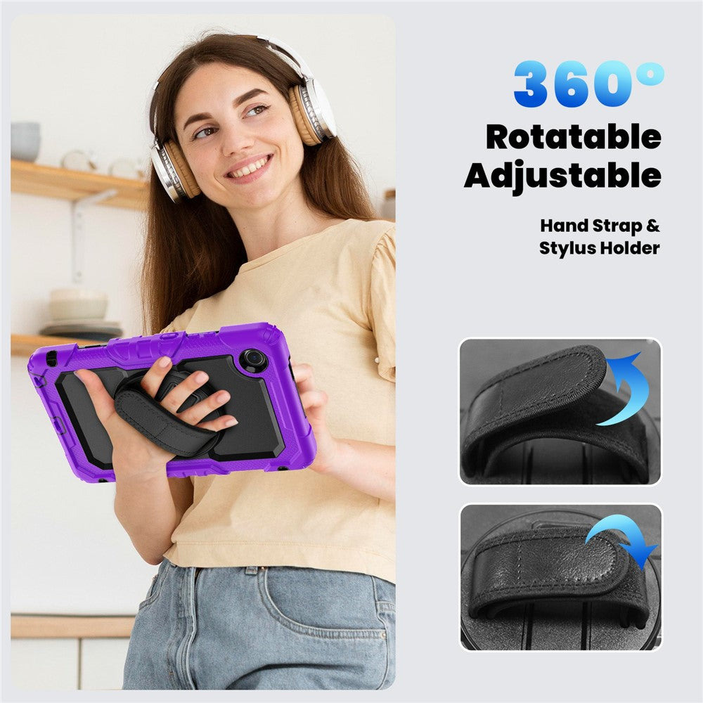 For Lenovo Tab K9 TB305FU Case PC + Silicone Tablet Cover with PET Film and Shoulder Strap - Purple