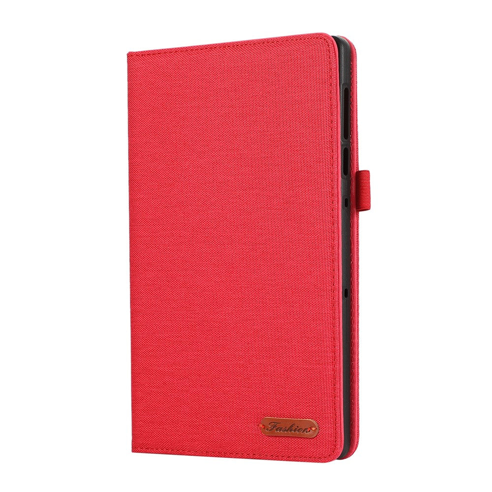 For Lenovo Legion Y700 Gen 4 Case with Stand Card Holder Cloth Texture Leather Tablet Cover - Red